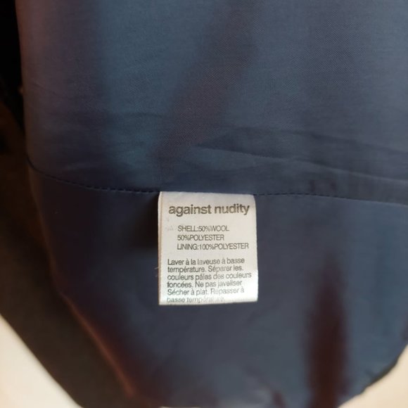 Dark Gray Wool-Blend Coat - Picture 13 of 14